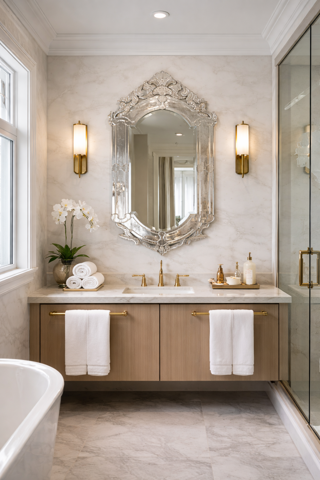 Elegant Crest Hall Mirror thumbnail